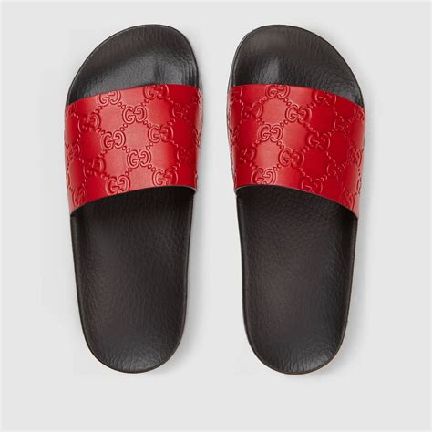 gucci red slide|gucci red slides women.